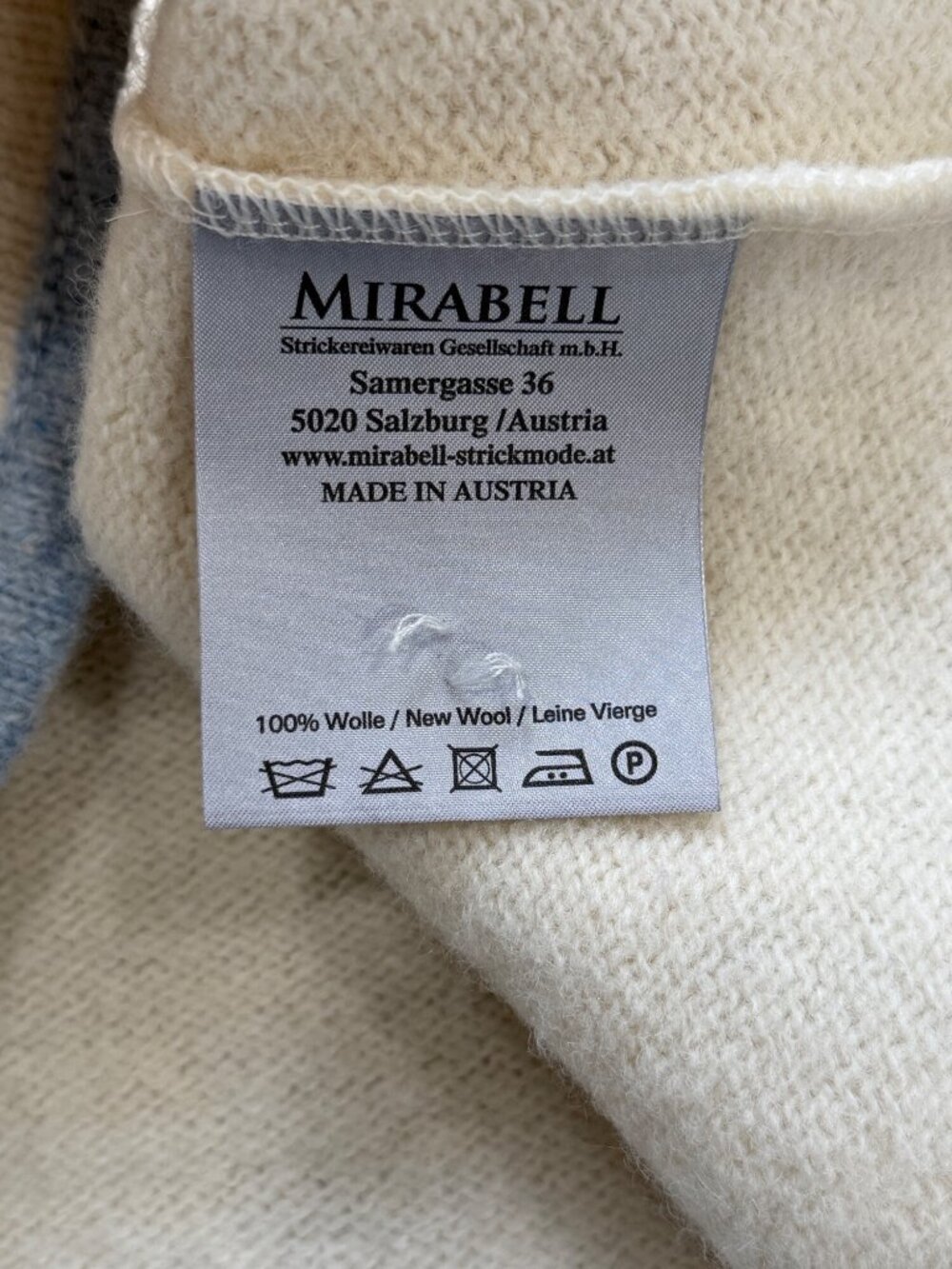 Mirabell Salzburg Womens Size Small 100% New Wool Blazer Cardigan Cream Blue - Picture 9 of 10